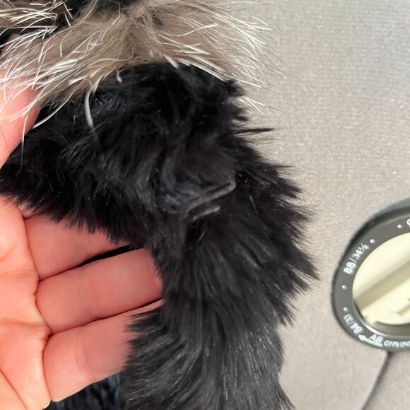 VTG Preston & York Black and Tan Rabbit and Fox Fur Shrug Wrap - Picture 7 of 9